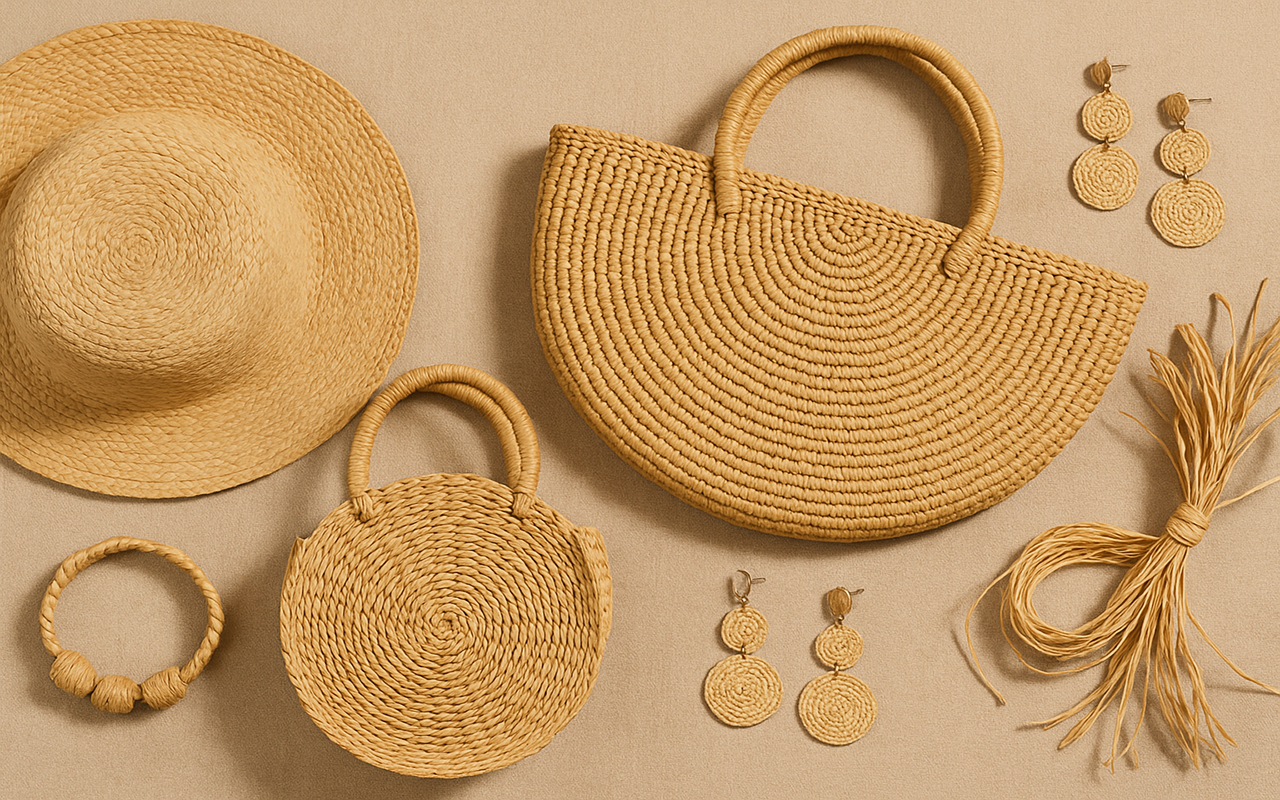 Accessoires en raphia en Guadeloupe